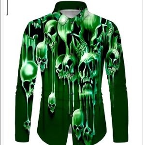 Liquid Skull button down shirt